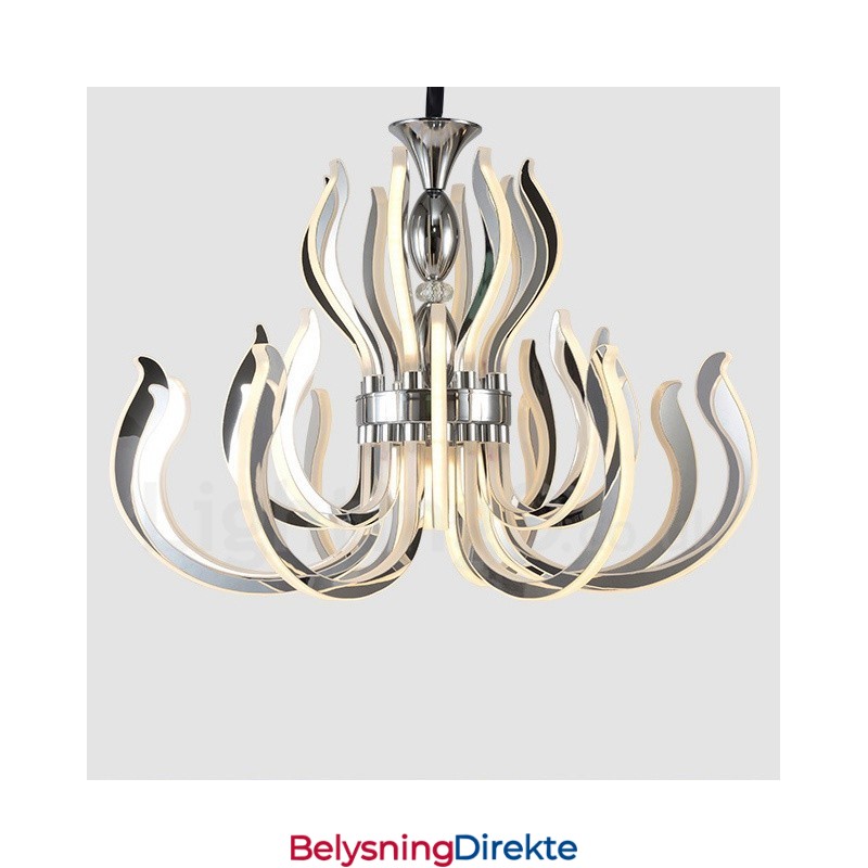 Moderne Og Samtidskunstnerisk Akryllysekrone Med 24 Lys Og Akrylskjerm