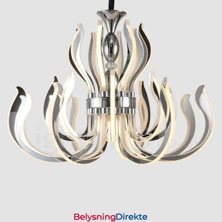 Moderne Og Samtidskunstnerisk Akryllysekrone Med 24 Lys Og Akrylskjerm