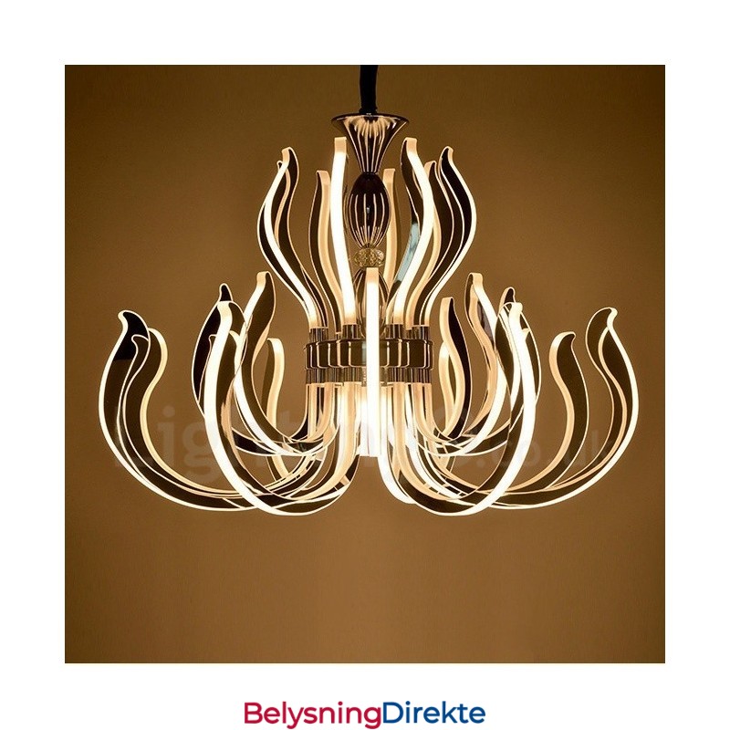 Moderne Og Samtidskunstnerisk Akryllysekrone Med 24 Lys Og Akrylskjerm