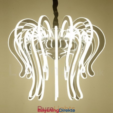 Moderne Og Samtidskunstnerisk Lysekrone I Stål Med 20 Lys Og Akrylskjerm