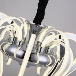 Moderne Og Samtidskunstnerisk Lysekrone I Stål Med 20 Lys Og Akrylskjerm