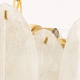 Moderne Og Samtidskunstnerisk Stålpendellampe Med 6 Lys Og Glassskjerm