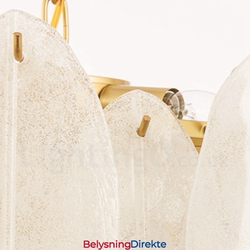 Moderne Og Samtidskunstnerisk Stålpendellampe Med 6 Lys Og Glassskjerm