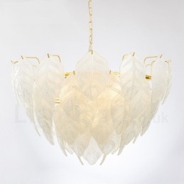 Moderne Og Moderne Pendellampe I Stål Med 4 Lys Og Glassskjerm