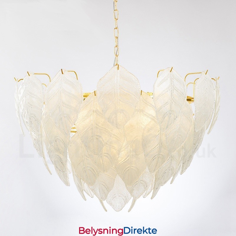 Moderne Og Moderne Pendellampe I Stål Med 4 Lys Og Glassskjerm