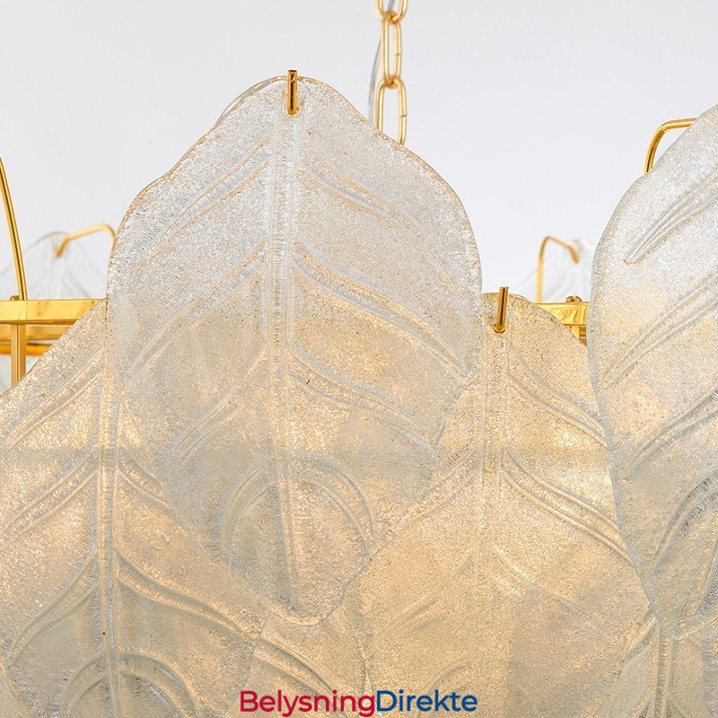 Moderne Og Moderne Pendellampe I Stål Med 4 Lys Og Glassskjerm