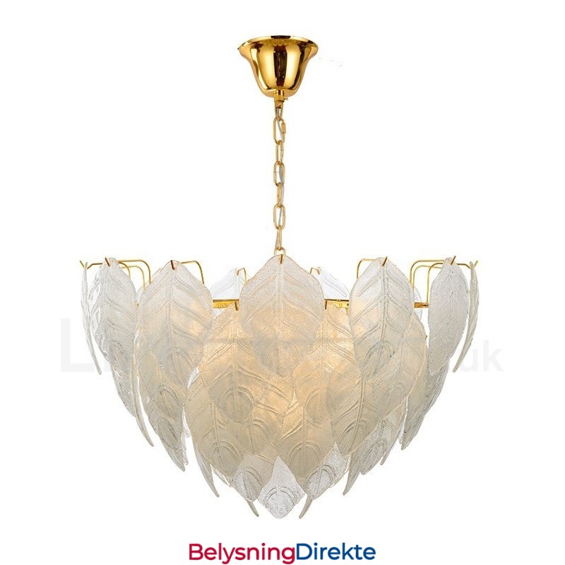 Moderne Og Moderne Pendellampe I Stål Med 4 Lys Og Glassskjerm