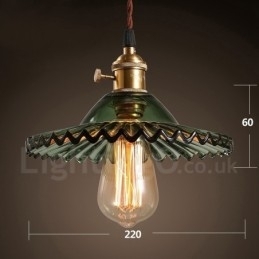 Rustic Lodge Retro Stål Pendellampe Med 1 Lys Og Glassskjerm