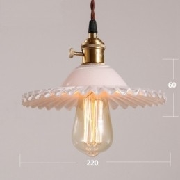 Rustic Lodge Retro Stål Pendellampe Med 1 Lys Og Glassskjerm