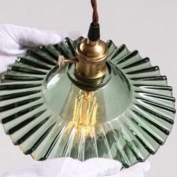 Rustic Lodge Retro Stål Pendellampe Med 1 Lys Og Glassskjerm