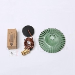 Rustic Lodge Retro Stål Pendellampe Med 1 Lys Og Glassskjerm