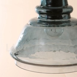 Moderne Og Moderne Stål Pendellampe Med 1 Lys Og Glassskjerm
