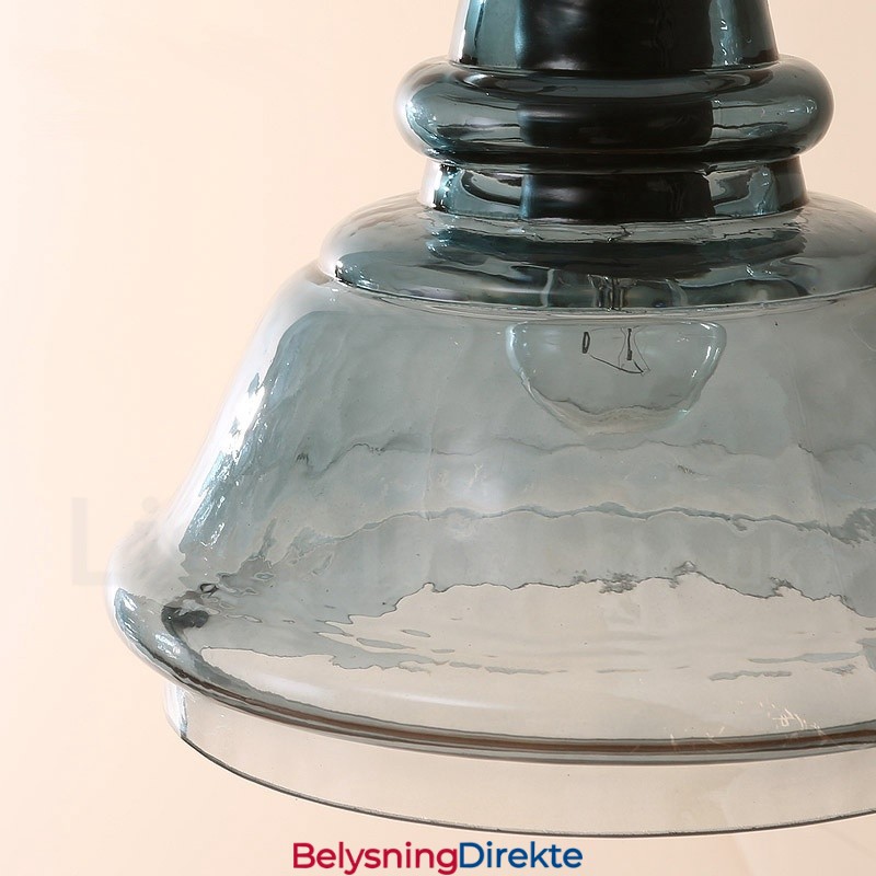 Moderne Og Moderne Stål Pendellampe Med 1 Lys Og Glassskjerm