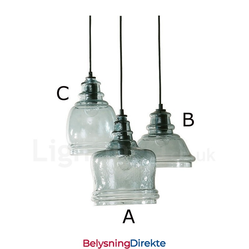 Moderne Og Moderne Stål Pendellampe Med 1 Lys Og Glassskjerm