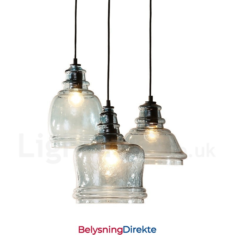 Moderne Og Moderne Stål Pendellampe Med 1 Lys Og Glassskjerm