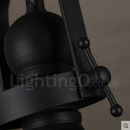 Retro Pendellampe I Stål Med 1 Lys Og Glassskjerm