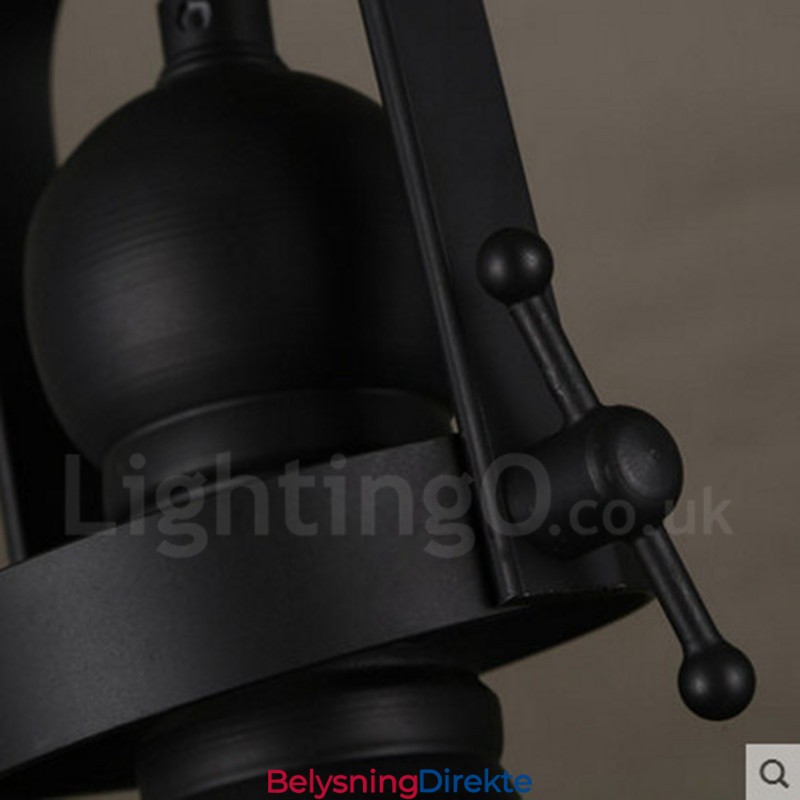 Retro Pendellampe I Stål Med 1 Lys Og Glassskjerm