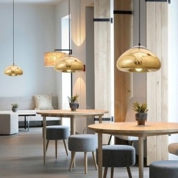 Moderne Og Moderne Pendellampe I Glass Med 1 Lys Og Glassskjerm