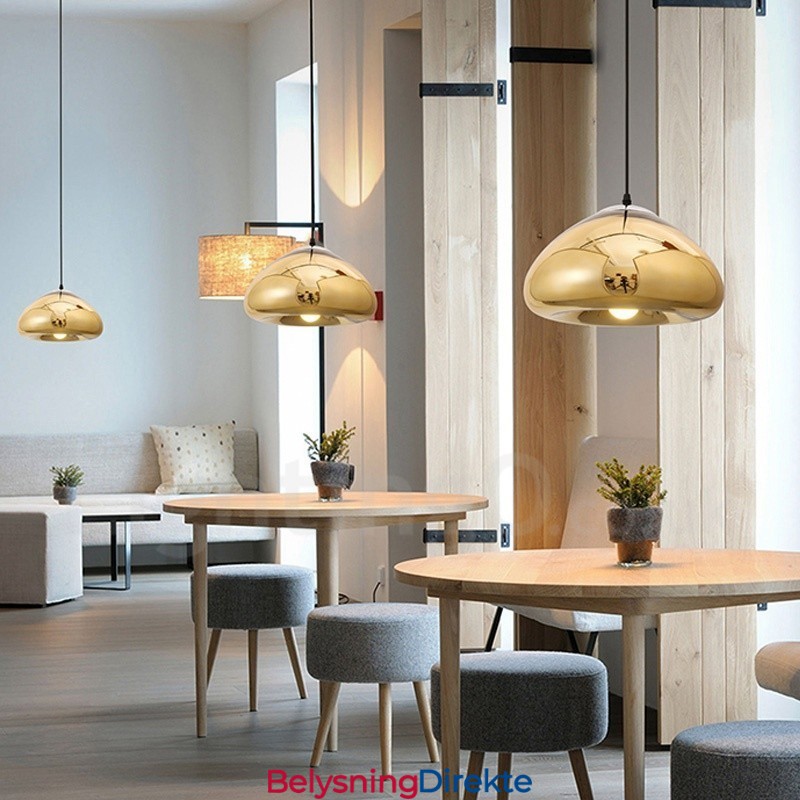 Moderne Og Moderne Pendellampe I Glass Med 1 Lys Og Glassskjerm