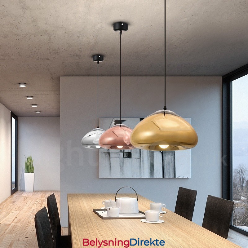 Moderne Og Moderne Pendellampe I Glass Med 1 Lys Og Glassskjerm