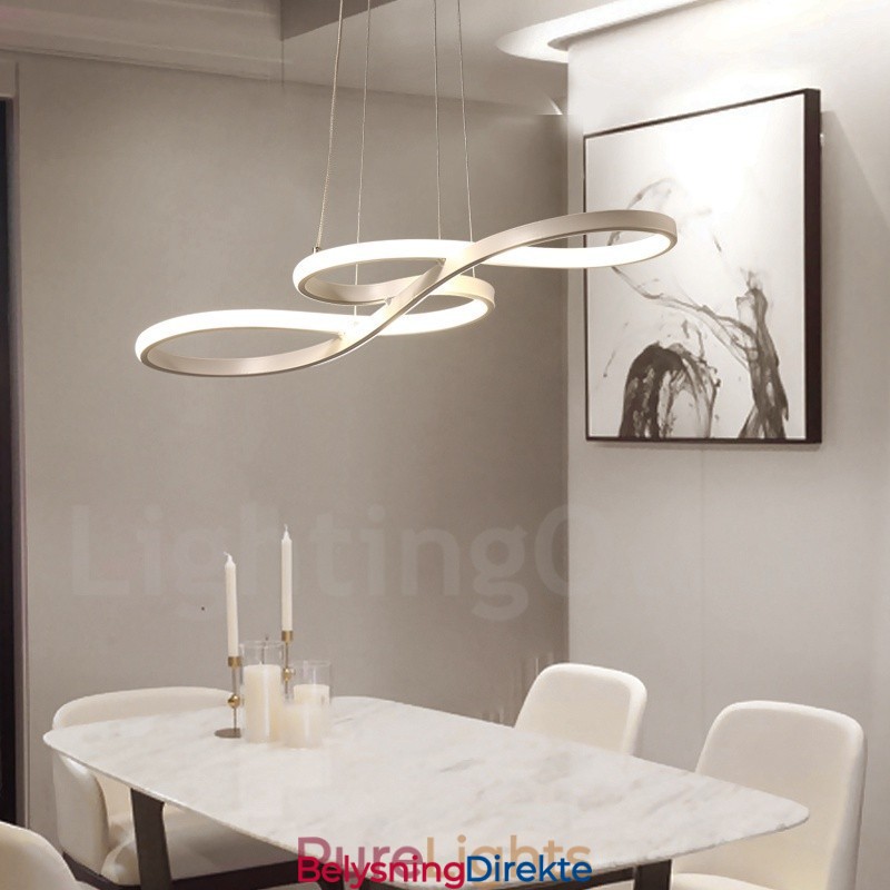 Moderne, Samtidskunstnerisk Pendellampe I Aluminium Med Akrylskjerm