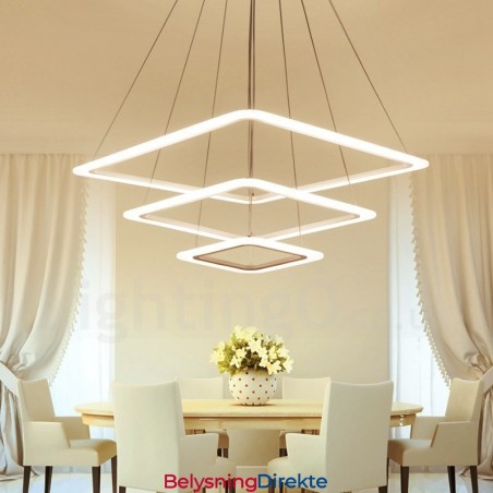 Moderne Og Moderne Pendellampe I Aluminium Med 3 Lys Og Akrylskjerm