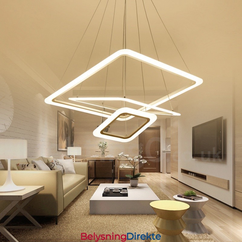 Moderne Og Moderne Pendellampe I Aluminium Med 3 Lys Og Akrylskjerm