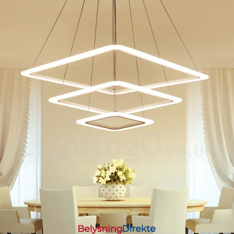 Moderne Og Moderne Pendellampe I Aluminium Med 3 Lys Og Akrylskjerm