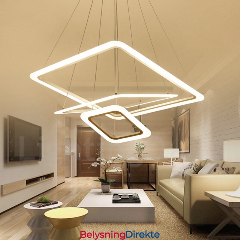 Moderne Og Moderne Pendellampe I Aluminium Med 3 Lys Og Akrylskjerm