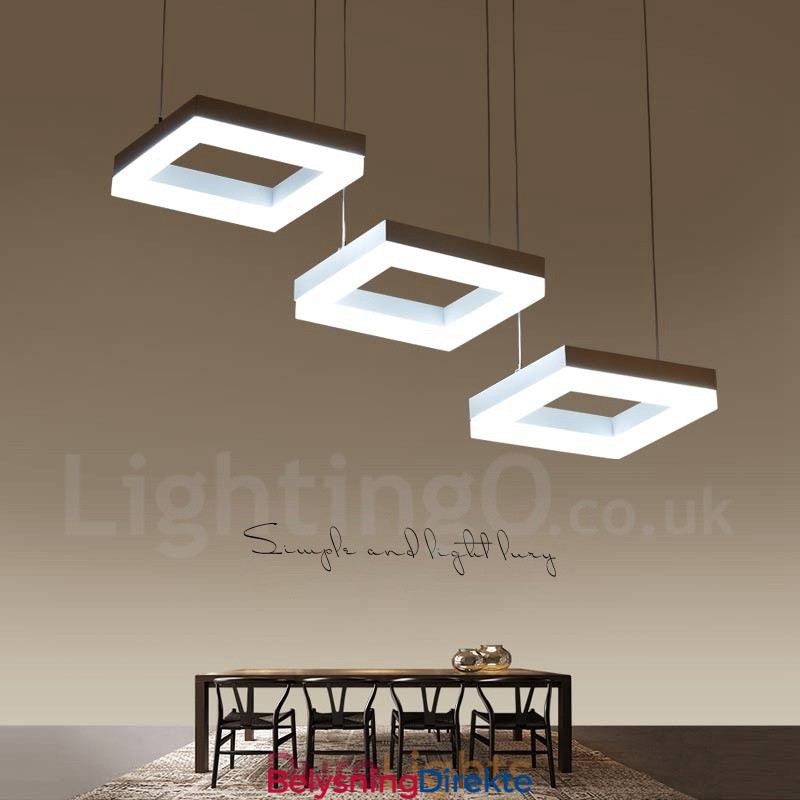 Moderne Og Moderne Pendellampe I Aluminium Med 3 Lys Og Akrylskjerm