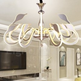 Dimbar Moderne Samtidskrone I Stål Med 12 Lys Og Akrylskjerm