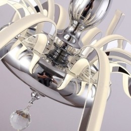 Dimbar Moderne Samtidskrone I Stål Med 6 Lys Og Akrylskjerm