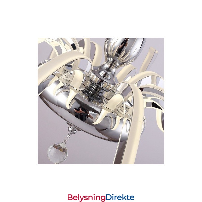 Dimbar Moderne Samtidskrone I Stål Med 6 Lys Og Akrylskjerm
