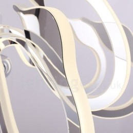 Dimbar Moderne Samtidskrone I Stål Med 6 Lys Og Akrylskjerm