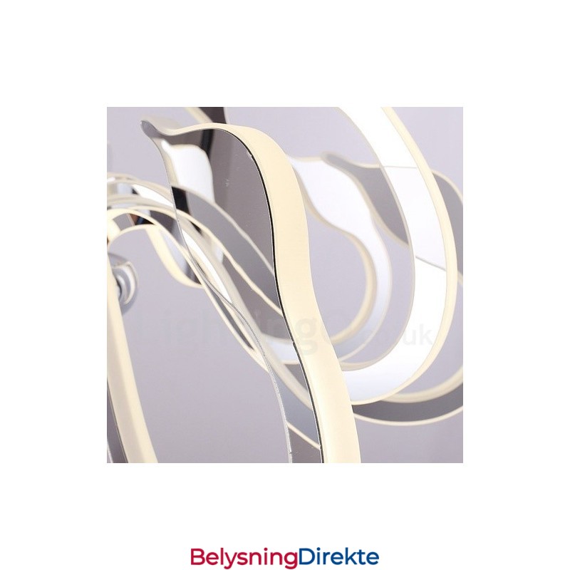 Dimbar Moderne Samtidskrone I Stål Med 6 Lys Og Akrylskjerm