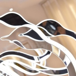 Dimbar Moderne Samtidskrone I Stål Med 6 Lys Og Akrylskjerm