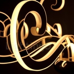 Dimbar Moderne Samtidskrone I Stål Med 8 Lys Og Akrylskjerm