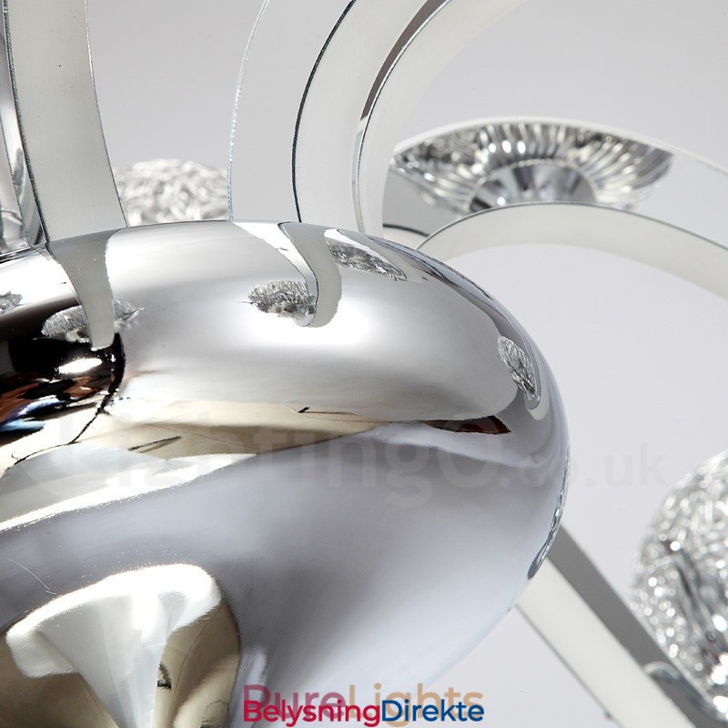 Dimbar Moderne Samtidskrone I Stål Med 12 Lys Og Skjerm I Aluminiumslegering