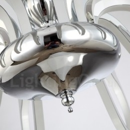 Dimbar Moderne Samtidskrone I Stål Med 10 Lys Og Akrylskjerm