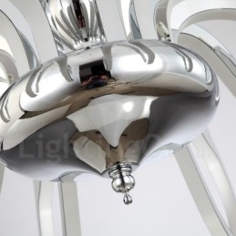 Dimbar Moderne Samtidskrone I Stål Med 8 Lys Og Akrylskjerm