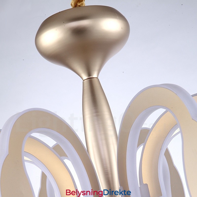 Dimbar Moderne Samtidskrone I Stål Med 8 Lys Og Akrylskjerm