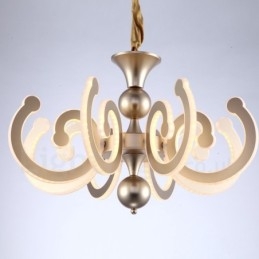 Dimbar Moderne Samtidskrone I Stål Med 6 Lys Og Akrylskjerm