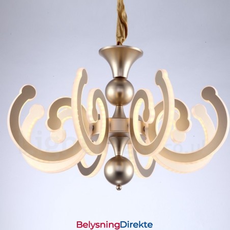 Dimbar Moderne Samtidskrone I Stål Med 6 Lys Og Akrylskjerm