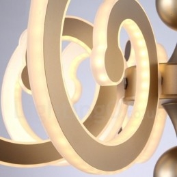 Dimbar Moderne Samtidskrone I Stål Med 6 Lys Og Akrylskjerm