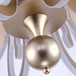 Dimbar Moderne Samtidskrone I Stål Med 6 Lys Og Akrylskjerm