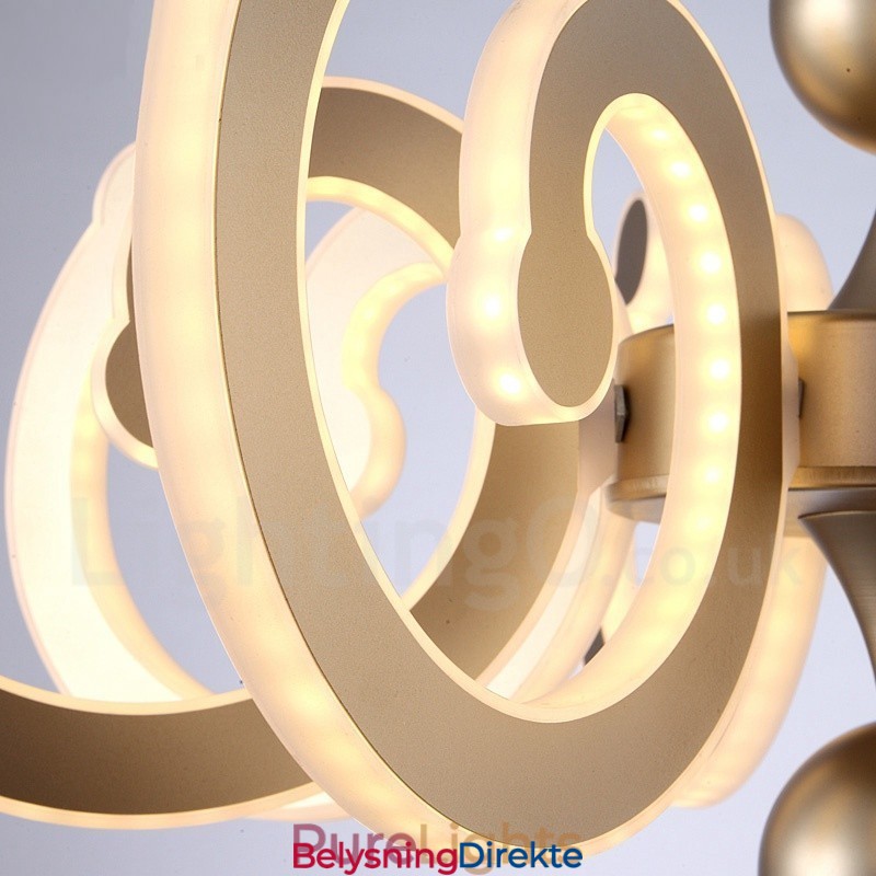 Dimbar Moderne Samtidskrone I Stål Med 8 Lys Og Akrylskjerm