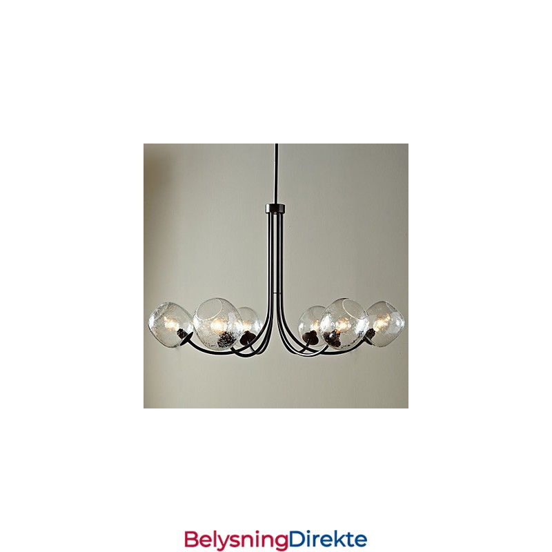 Tradisjonell Lysekrone Med 6 Lys Og Glassbobleskjerm