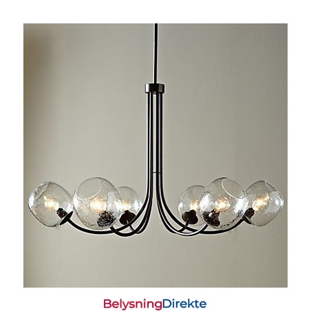 Tradisjonell Lysekrone Med 6 Lys Og Glassbobleskjerm