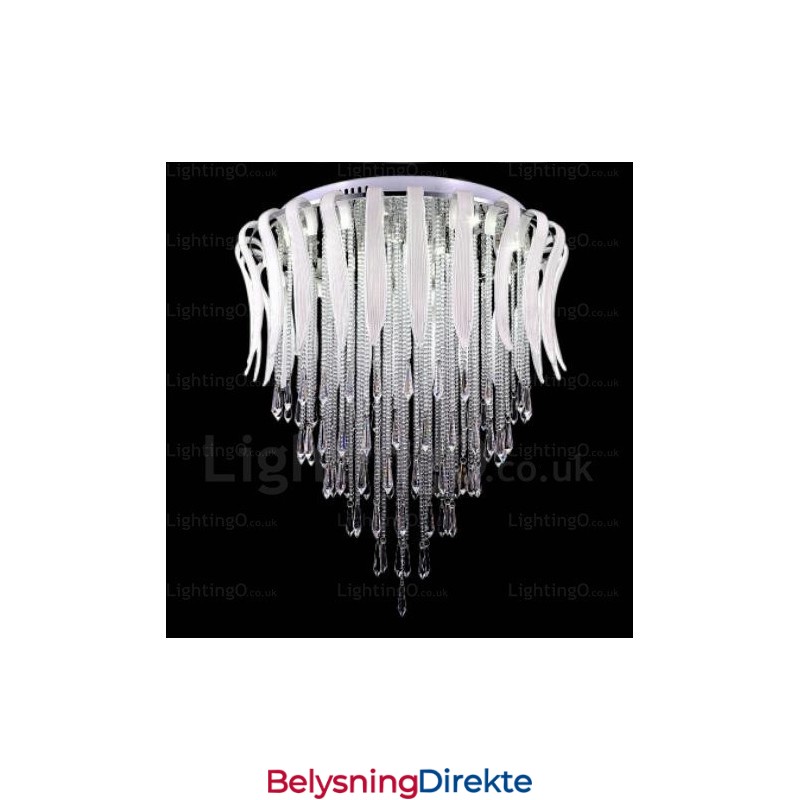12-Lys Moderne Taklamper Med Krystallskjerm