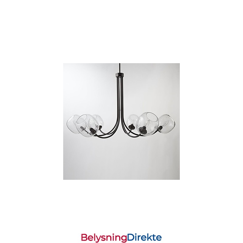 Tradisjonell Lysekrone Med 6 Lys Og Glassbobleskjerm